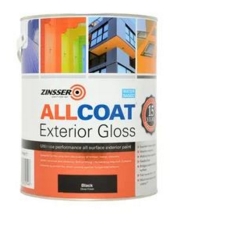 ZINSSER ALL COAT EXTERIOR GLOSS BLACK  LITRE